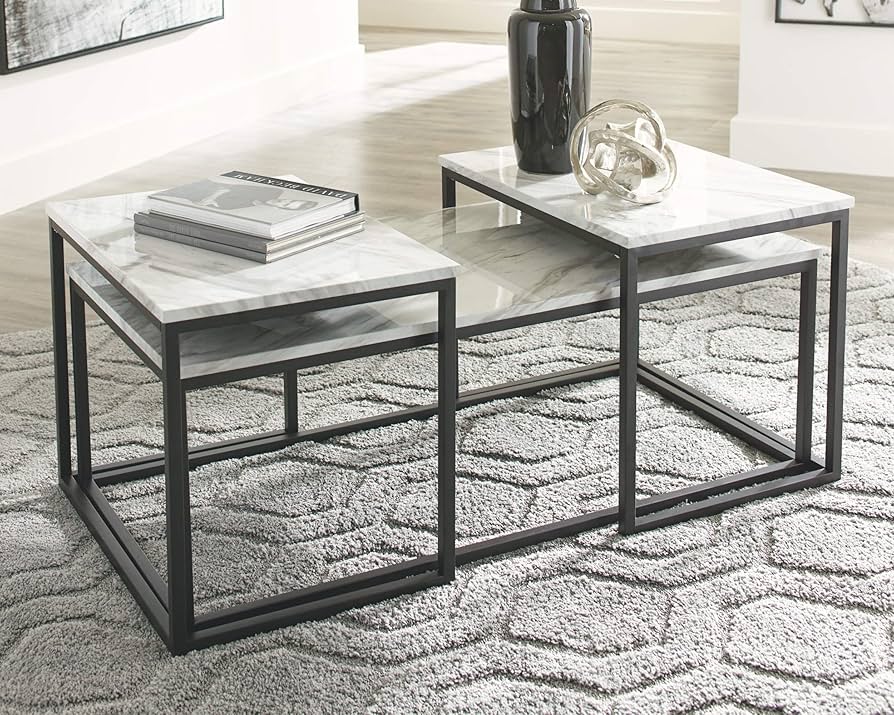 ノットアンティークス　MARBLE COFFEE TABLE JASIWAY Light Luxury Sintered Stone Square Coffee Table - On
